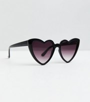 New Look Black Heart Frame Sunglasses